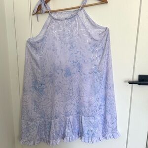 Lavender Floral Ruffle Hem Slip Dress size XL